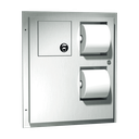 ASI 10-04813 Toilet Tissue Dispenser & Sanitary Napkin Disposal - Dual Access - Partition Mounted