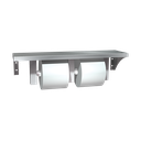 ASI 10-0697-GAL Shelf w/ Double Toilet Tissue Holder Stainless Steel - Surface Mounted