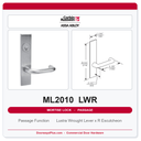 Corbin Russwin ML2010 LWR Passage or Closet Mortise Latchset | Grade 1 Commercial