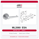 Corbin Russwin ML2060 ESA Privacy Mortise Latchset | Grade 1 Commercial