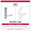 Corbin Russwin ML2070 LSR Full Dummy Trim | Grade 1 Commercial