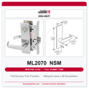Corbin Russwin ML2070 NSM Full Dummy Trim | Grade 1 Commercial