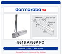 Dorma 8616 AF86P FC Surface Door Closer Non-Hold Open Tri-Pack Full Cover | ANSI Grade 1 | UL Listed