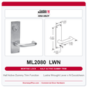 Corbin Russwin ML2080 LWN Half Active Dummy Trim | Grade 1 Commercial