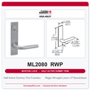 Corbin Russwin ML2080 RWP Half Active Dummy Trim | Grade 1 Commercial