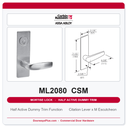 Corbin Russwin ML2080 CSM Half Active Dummy Trim | Grade 1 Commercial