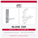Corbin Russwin ML2090 ESR Full Active Dummy Trim | Grade 1 Commercial