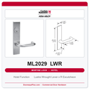 Corbin Russwin ML2029 LWR Hotel or Motel Mortise Lockset | Grade 1 Commercial