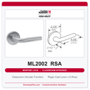 Corbin Russwin ML2002 RSA Classroom Intruder Mortise Lockset | Grade 1 Commercial