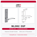 Corbin Russwin ML2002 DSP Classroom Intruder Mortise Lockset | Grade 1 Commercial