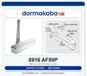 Dorma 8916 AF89P Surface Door Closer Non-Hold Open Tri-Pack | ANSI Grade 1 | UL Listed