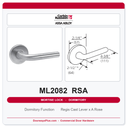Corbin Russwin ML2082 RSA Dormitory or Exit Mortise Lockset | Grade 1 Commercial