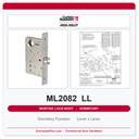 Corbin Russwin LB-ML2082 Mortise Lock Body - Dormitory or Exit Function (ANSI F11)