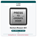 Norton 501 Wall Switch | 4.5 Inch Square | Hard Wired | Black Letters