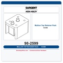 Sargent 98-2599 Hurricane Mullion Top Retainer Pack - HC980 / 12-HC980 / 12-HD980