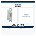 Securitron UNL-24-10B UnLatch Electric Strike for Cylindrical Locks - 24 VDC, Fail Secure, Oil Rubbed Bronze