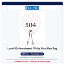 Lund 504 Numbered White Oval Key Tag