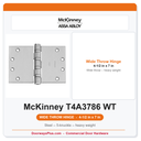 McKinney T4A3786 4-1/2 x 7 Wide Throw Heavy Weight Ball Bearing Hinge