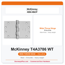 McKinney T4A3786 5 x 8 Wide Throw Heavy Weight Ball Bearing Hinge